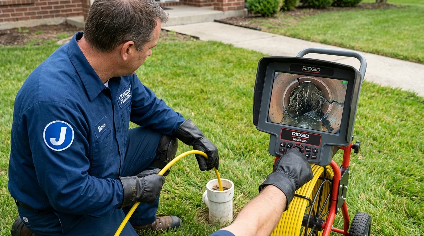 Sewer camera inspection being performed by Johns Plumbing LLC in Bullard