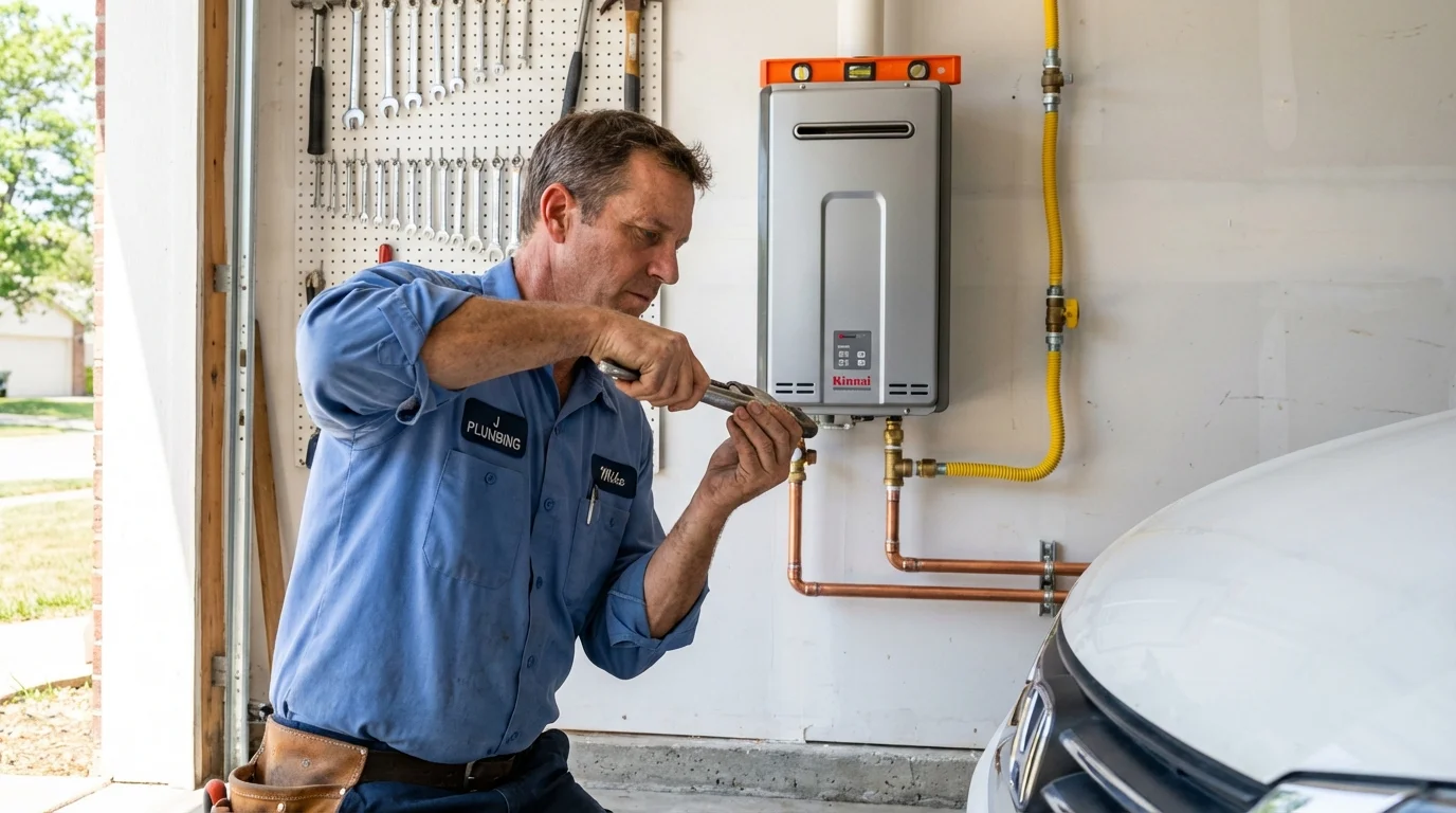 Tankless water heater installation by a Johns Plumbing LLC plumber in Bullard